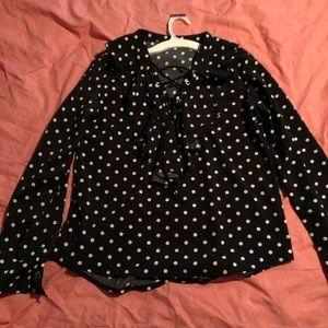 Polka dot long sleeve blouse